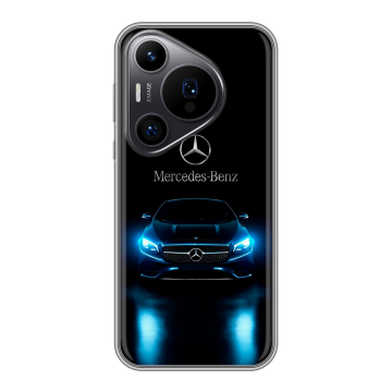 Силиконовый чехол на Huawei P70 Pro с принтом Mercedes Мерседес Силиконовый чехол на Huawei P70 Pro с принтом Mercedes Мерседес