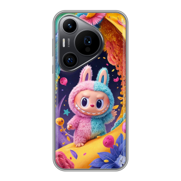 Силиконовый чехол на Huawei P70 Pro с принтом Labubu Лабубу Силиконовый чехол на Huawei P70 Pro с принтом Labubu Лабубу