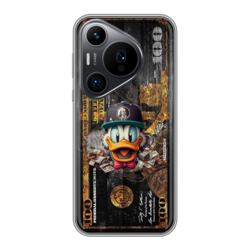 Силиконовый чехол на Huawei P70 Pro с принтом Дональд Дак Доллар