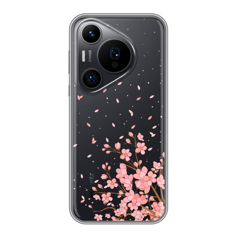 Силиконовый чехол на Huawei P70 Pro с принтом Ветка сакуры Силиконовый чехол на Huawei P70 Pro с принтом Ветка сакуры