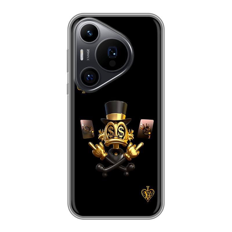 Силиконовый чехол на Huawei P70 Pro с принтом Золотой скрудж макдак Силиконовый чехол на Huawei P70 Pro с принтом Золотой скрудж макдак