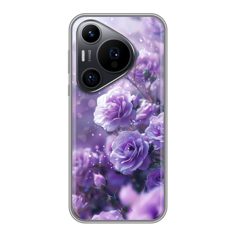 Силиконовый чехол на Huawei P70 Pro с принтом Розы цветы Силиконовый чехол на Huawei P70 Pro с принтом Розы цветы
