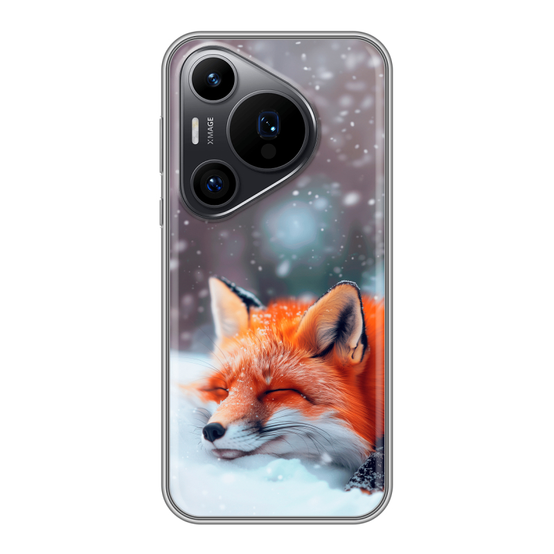 Силиконовый чехол на Huawei P70 Pro с принтом лиса Силиконовый чехол на Huawei P70 Pro с принтом лиса