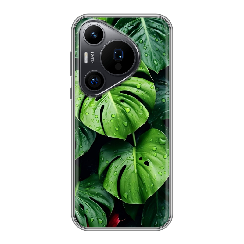 Силиконовый чехол на Huawei P70 Pro с принтом Листья Силиконовый чехол на Huawei P70 Pro с принтом Листья