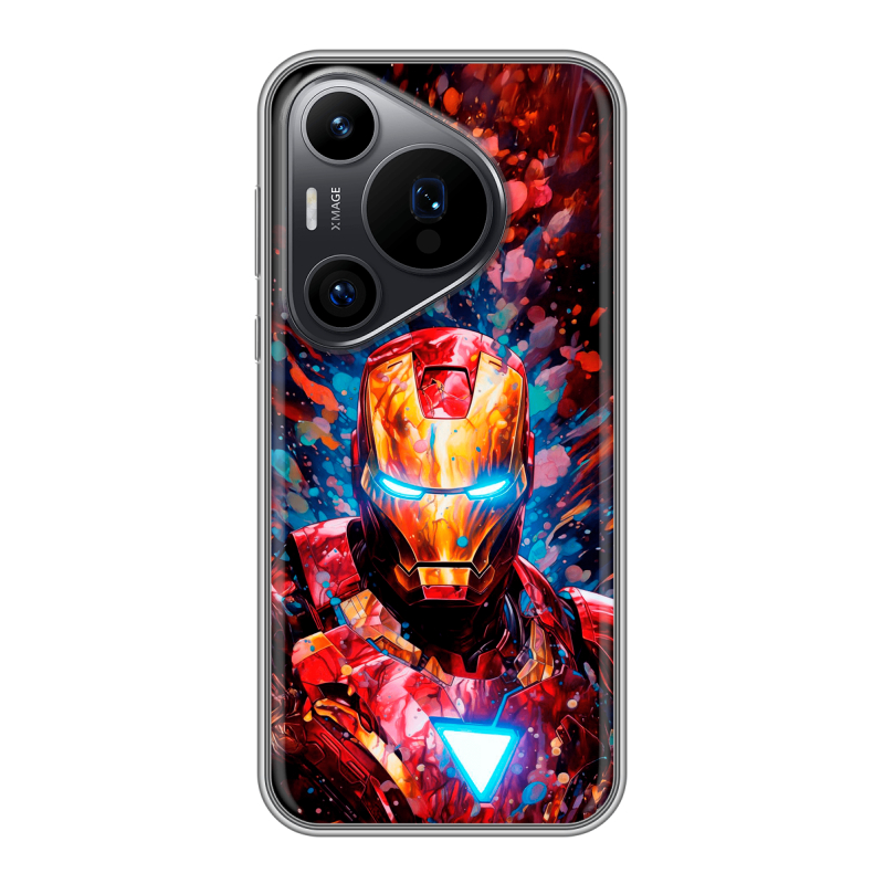 Силиконовый чехол на Huawei P70 Pro с принтом Железный человек Ironman Силиконовый чехол на Huawei P70 Pro с принтом Железный человек Ironman