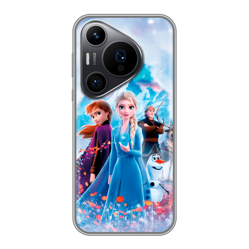 Силиконовый чехол на Huawei P70 Pro с принтом Холодное сердце Frozen Силиконовый чехол на Huawei P70 Pro с принтом Холодное сердце Frozen