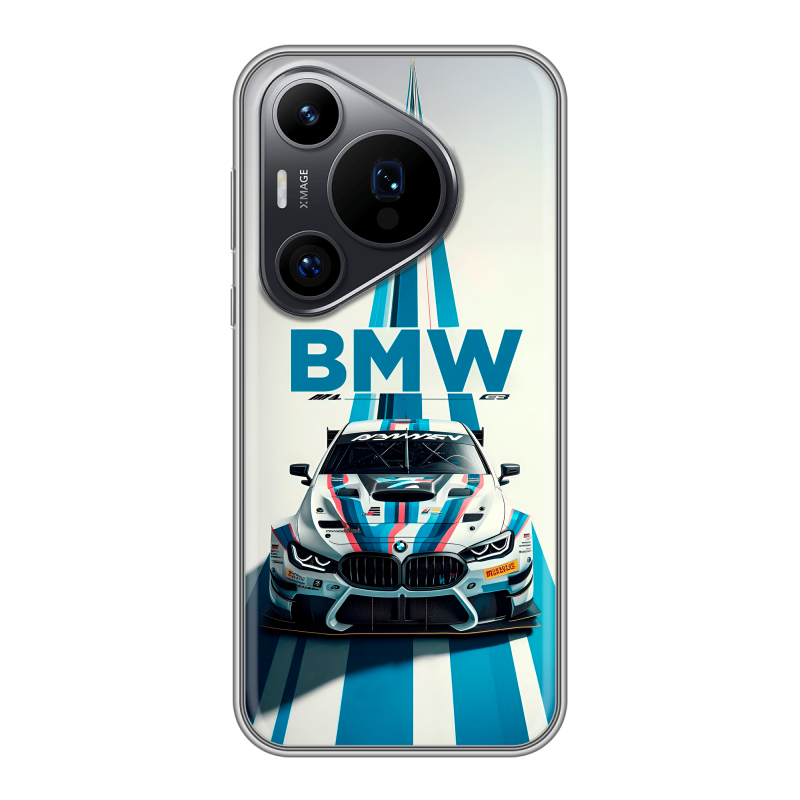 Силиконовый чехол на Huawei P70 Pro с принтом БМВ BMW Силиконовый чехол на Huawei P70 Pro с принтом БМВ BMW