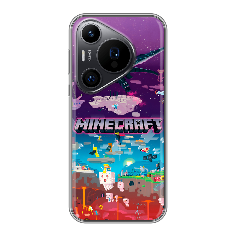 Силиконовый чехол на Huawei P70 Pro с принтом Майнкрафт Minecraft Силиконовый чехол на Huawei P70 Pro с принтом Майнкрафт Minecraft