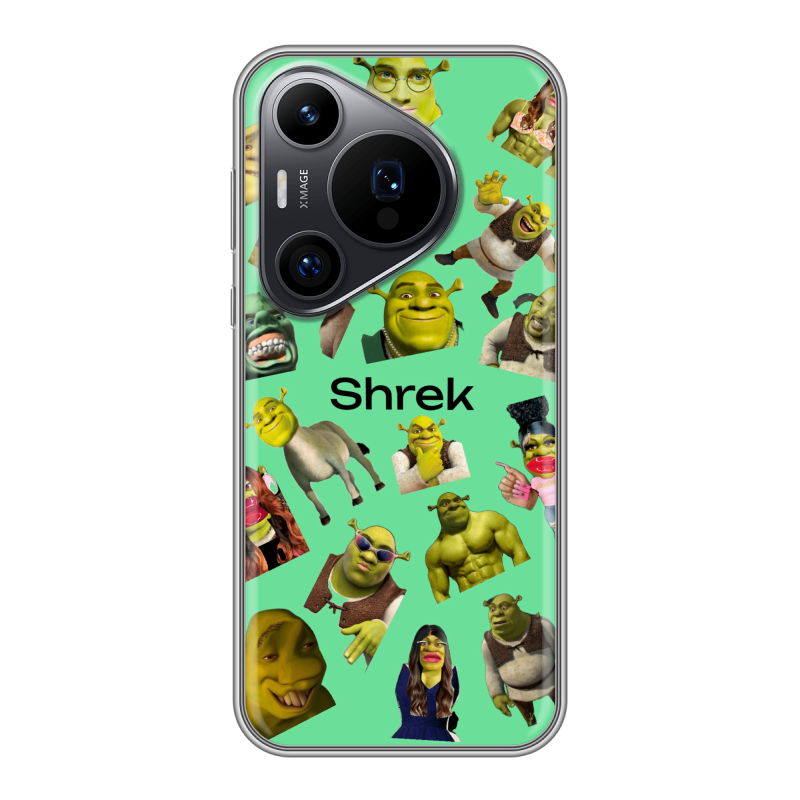 Силиконовый чехол на Huawei P70 Pro с принтом Шрек Shrek Силиконовый чехол на Huawei P70 Pro с принтом Шрек Shrek