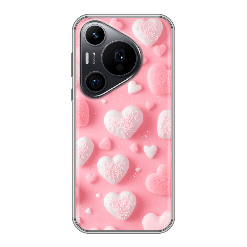 Силиконовый чехол на Huawei P70 Pro с принтом Сердечки Силиконовый чехол на Huawei P70 Pro с принтом Сердечки