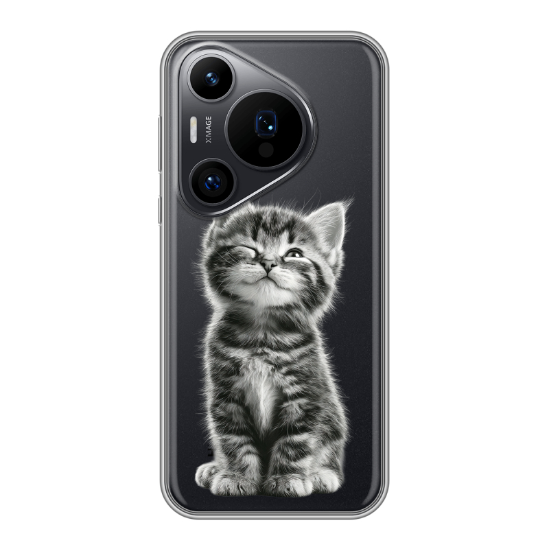 Силиконовый чехол на Huawei P70 Pro с принтом Котенок Силиконовый чехол на Huawei P70 Pro с принтом Котенок