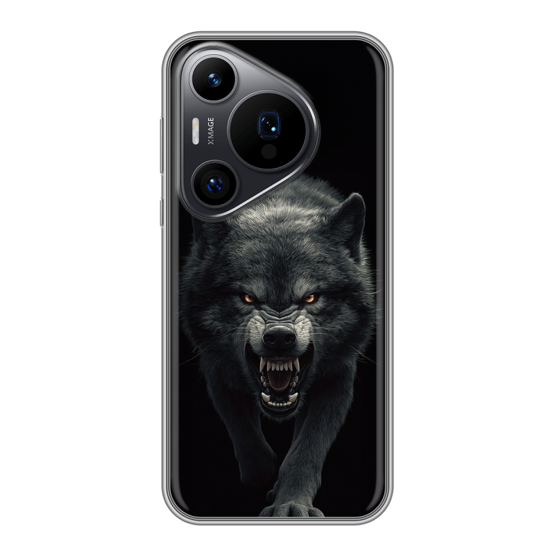 Силиконовый чехол на Huawei P70 Pro с принтом Волк Силиконовый чехол на Huawei P70 Pro с принтом Волк