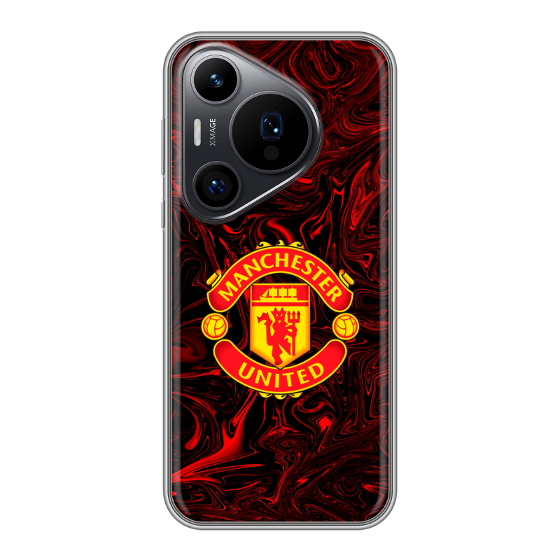 Силиконовый чехол на Huawei P70 Pro с принтом Manchester United Силиконовый чехол на Huawei P70 Pro с принтом Manchester United