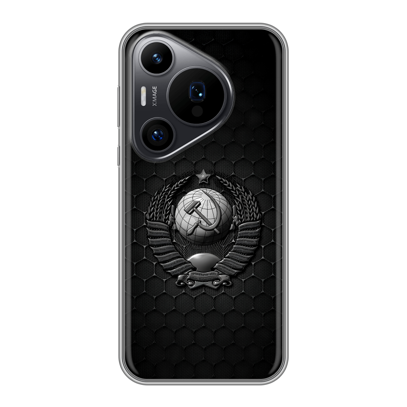 Силиконовый чехол на Huawei P70 Pro с принтом Герб Флаг СССР Силиконовый чехол на Huawei P70 Pro с принтом Герб Флаг СССР