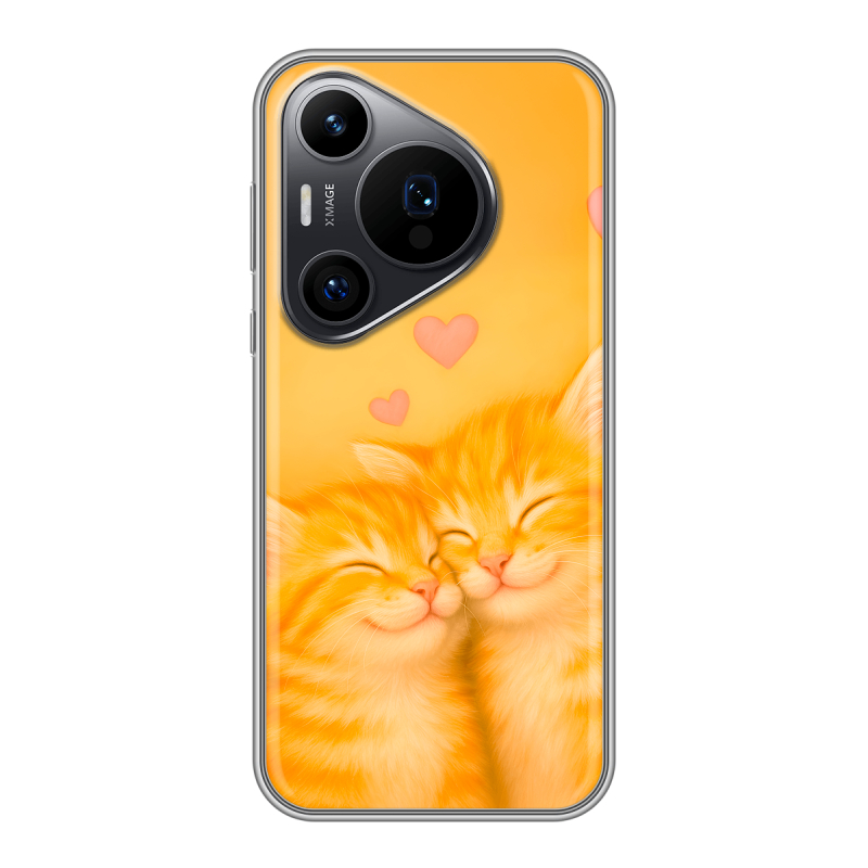 Силиконовый чехол на Huawei P70 Pro с принтом Милые котята Силиконовый чехол на Huawei P70 Pro с принтом Милые котята