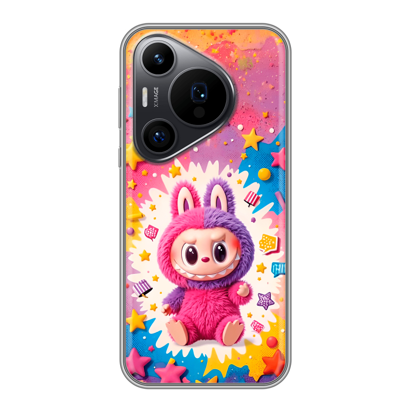 Силиконовый чехол на Huawei P70 Pro с принтом Labubu Лабубу Силиконовый чехол на Huawei P70 Pro с принтом Labubu Лабубу