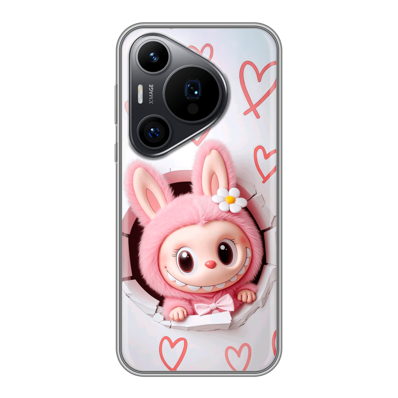 Силиконовый чехол на Huawei P70 Pro с принтом Labubu Лабубу Силиконовый чехол на Huawei P70 Pro с принтом Labubu Лабубу