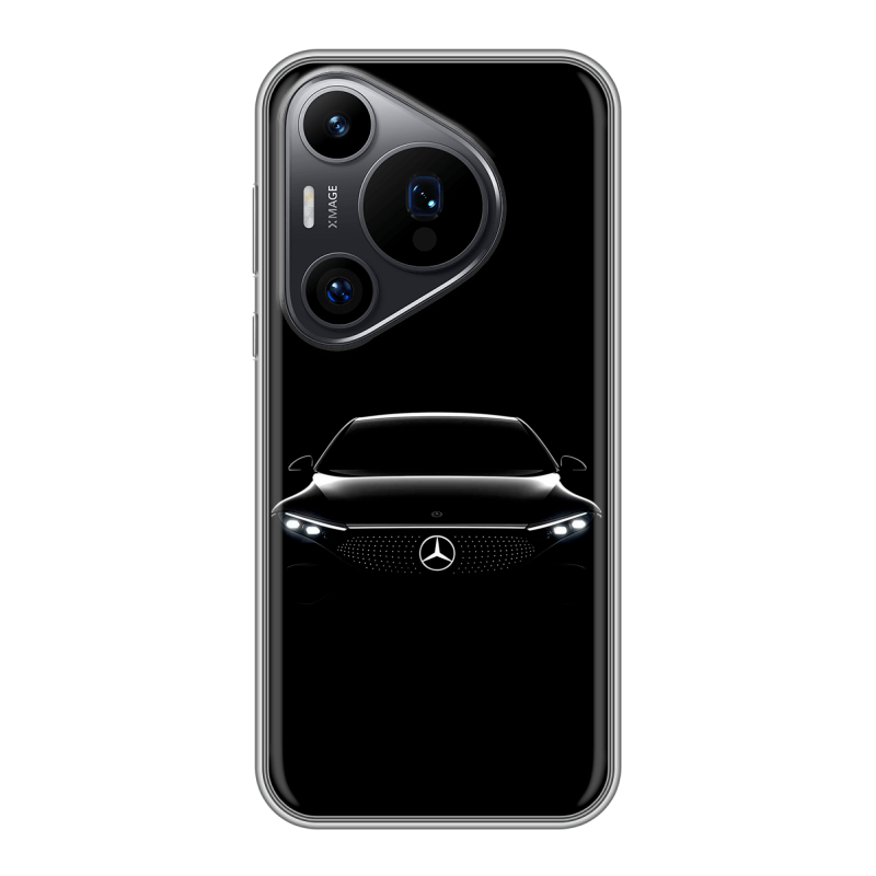 Силиконовый чехол на Huawei P70 Pro с принтом Mercedes Мерседес Силиконовый чехол на Huawei P70 Pro с принтом Mercedes Мерседес