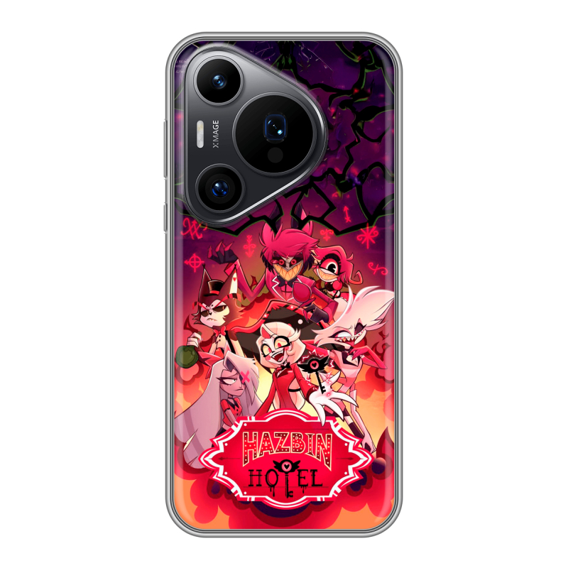 Силиконовый чехол на Huawei P70 Pro с принтом Hazbin Hotel Отель Хазбин Силиконовый чехол на Huawei P70 Pro с принтом Hazbin Hotel Отель Хазбин