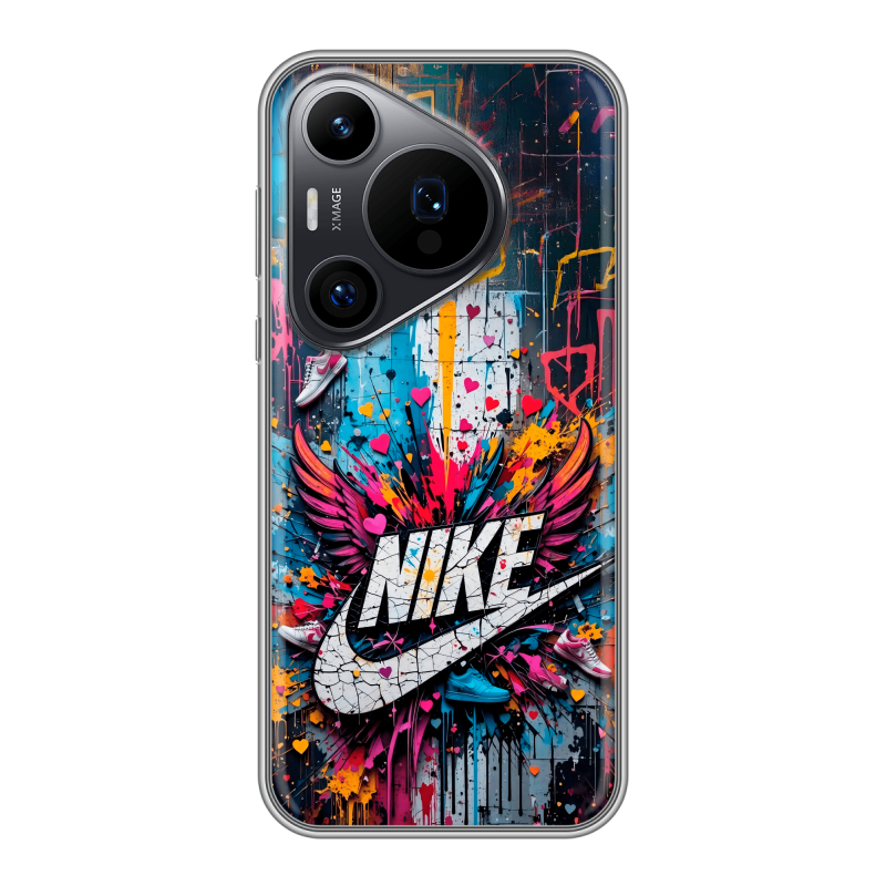Силиконовый чехол на Huawei P70 Pro с принтом Nike Найк Силиконовый чехол на Huawei P70 Pro с принтом Nike Найк