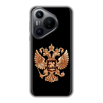 Силиконовый чехол на Huawei P70 с принтом Герб России золотой