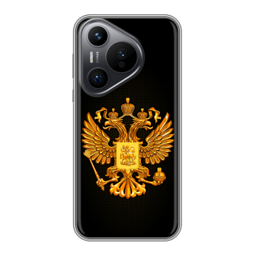 Силиконовый чехол на Huawei P70 с принтом Герб России желтый