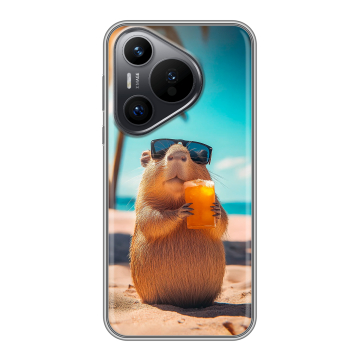 Силиконовый чехол на Huawei P70 с принтом Капибара