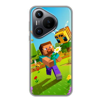 Силиконовый чехол на Huawei P70 с принтом Майнкрафт Minecraft