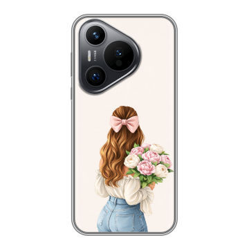 Силиконовый чехол на Huawei P70 с принтом женский