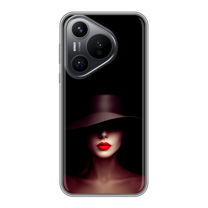 Силиконовый чехол на Huawei P70 с принтом Девушка в шляпе Силиконовый чехол на Huawei P70 с принтом Девушка в шляпе