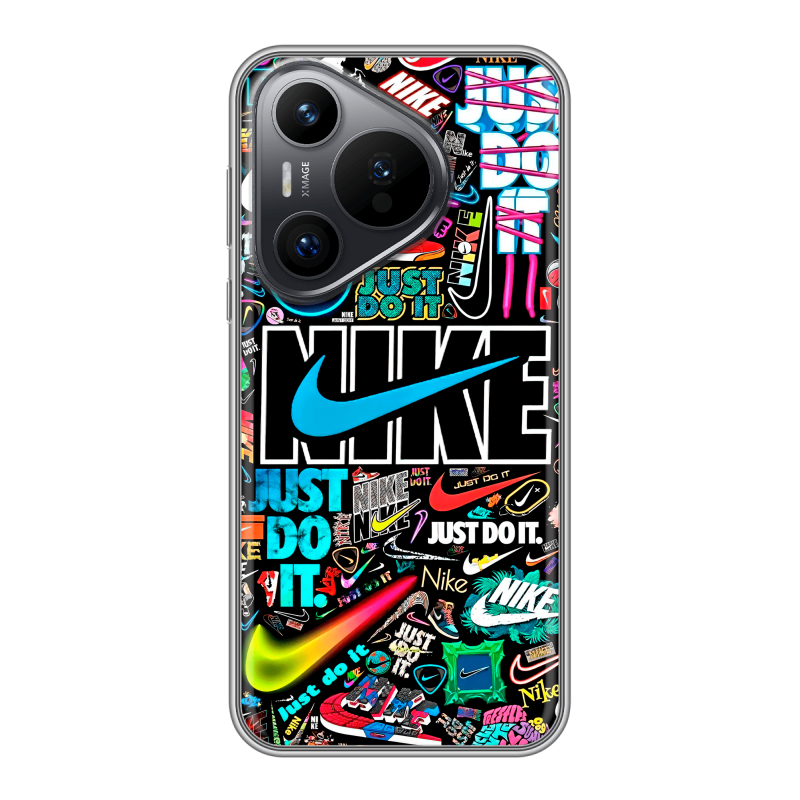 Силиконовый чехол на Huawei P70 с принтом найк nike черный Силиконовый чехол на Huawei P70 с принтом найк nike черный