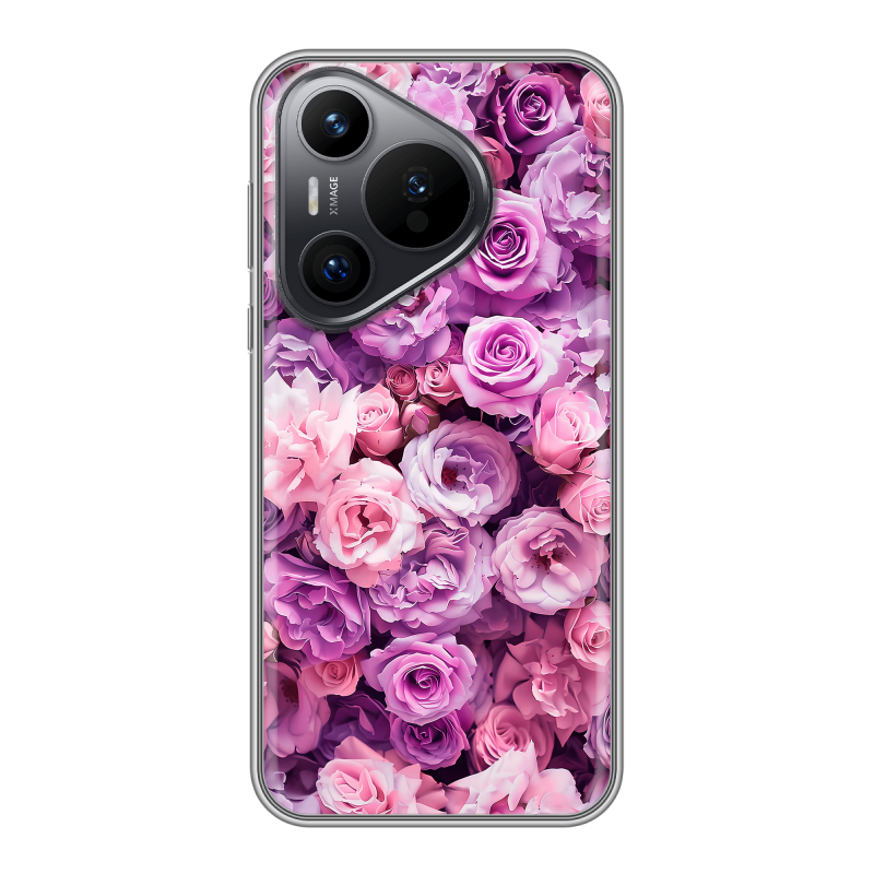 Силиконовый чехол на Huawei P70 с принтом лавандовые розы Силиконовый чехол на Huawei P70 с принтом лавандовые розы