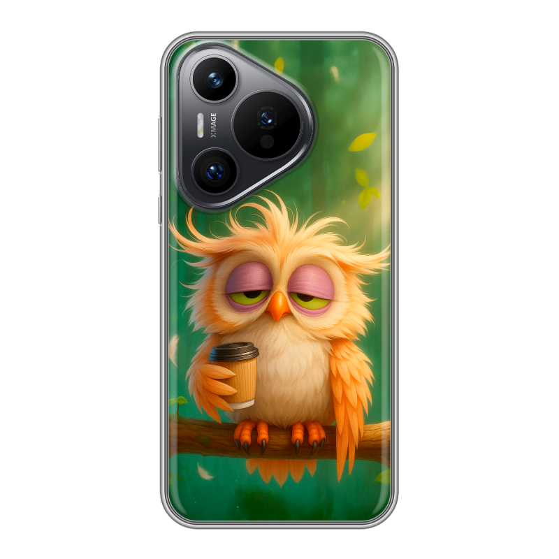 Силиконовый чехол на Huawei P70 с принтом сова Силиконовый чехол на Huawei P70 с принтом сова
