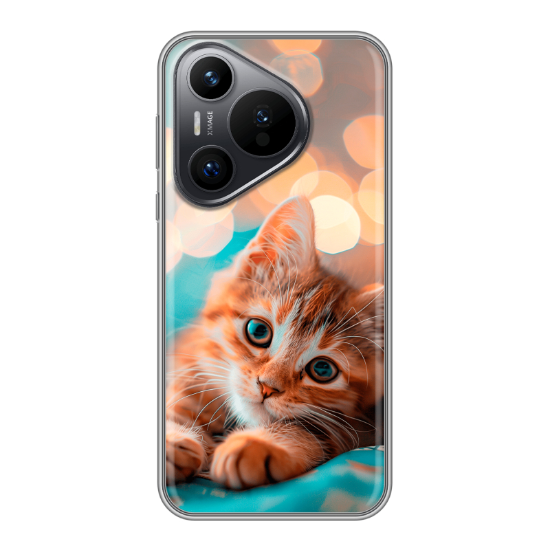 Силиконовый чехол на Huawei P70 с принтом котик Силиконовый чехол на Huawei P70 с принтом котик