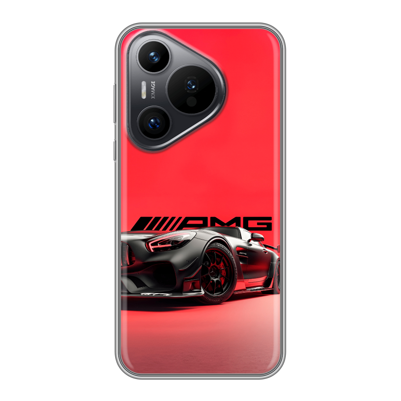 Силиконовый чехол на Huawei P70 с принтом Мерседес Mercedes AMG Силиконовый чехол на Huawei P70 с принтом Мерседес Mercedes AMG