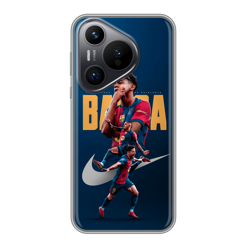 Силиконовый чехол на Huawei P70 с принтом Барселона Barca Yamal Силиконовый чехол на Huawei P70 с принтом Барселона Barca Yamal
