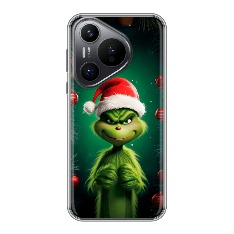 Силиконовый чехол на Huawei P70 с принтом Гринч Новый год Рождество Силиконовый чехол на Huawei P70 с принтом Гринч Новый год Рождество