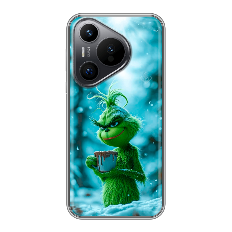 Силиконовый чехол на Huawei P70 с принтом Новый год гринч Силиконовый чехол на Huawei P70 с принтом Новый год гринч