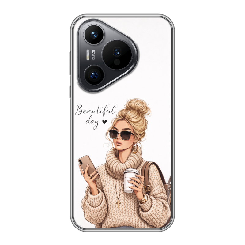 Силиконовый чехол на Huawei P70 с принтом женский Силиконовый чехол на Huawei P70 с принтом женский