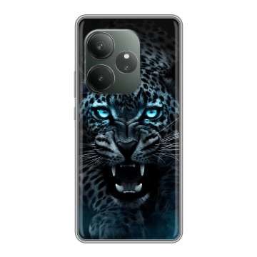 Силиконовый чехол на Realme GT Neo 6 SE с принтом Темный леопард