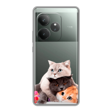 Силиконовый чехол на Realme GT Neo 6 SE с принтом Кошки