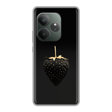 Силиконовый чехол на Realme GT Neo 6 SE с принтом Черная клубника