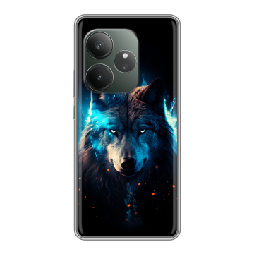 Силиконовый чехол на Realme GT Neo 6 SE с принтом Волк ночной