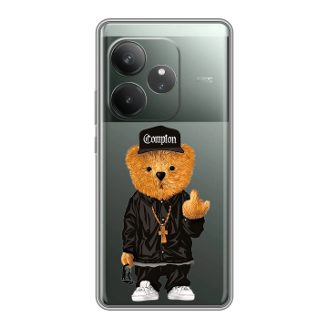 Силиконовый чехол на Realme GT Neo 6 SE с принтом Плюшевый медведь