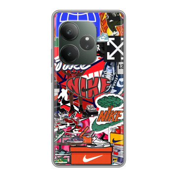 Силиконовый чехол на Realme GT Neo 6 SE с принтом Найк Nike яркий