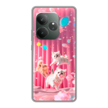 Силиконовый чехол на Realme GT Neo 6 SE с принтом милые котики