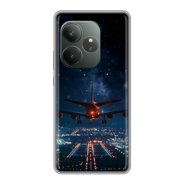 Силиконовый чехол на Realme GT Neo 6 SE с принтом самолет