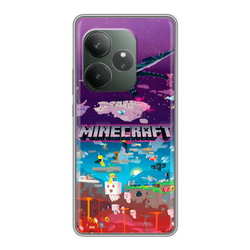 Силиконовый чехол на Realme GT Neo 6 SE с принтом Майнкрафт Minecraft