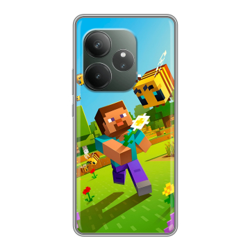 Силиконовый чехол на Realme GT Neo 6 SE с принтом Майнкрафт Minecraft