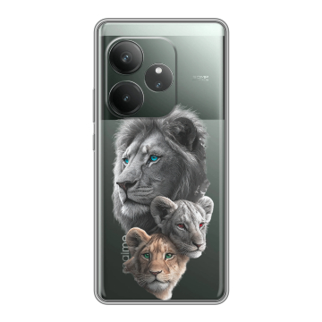 Силиконовый чехол на Realme GT Neo 6 SE с принтом Львы